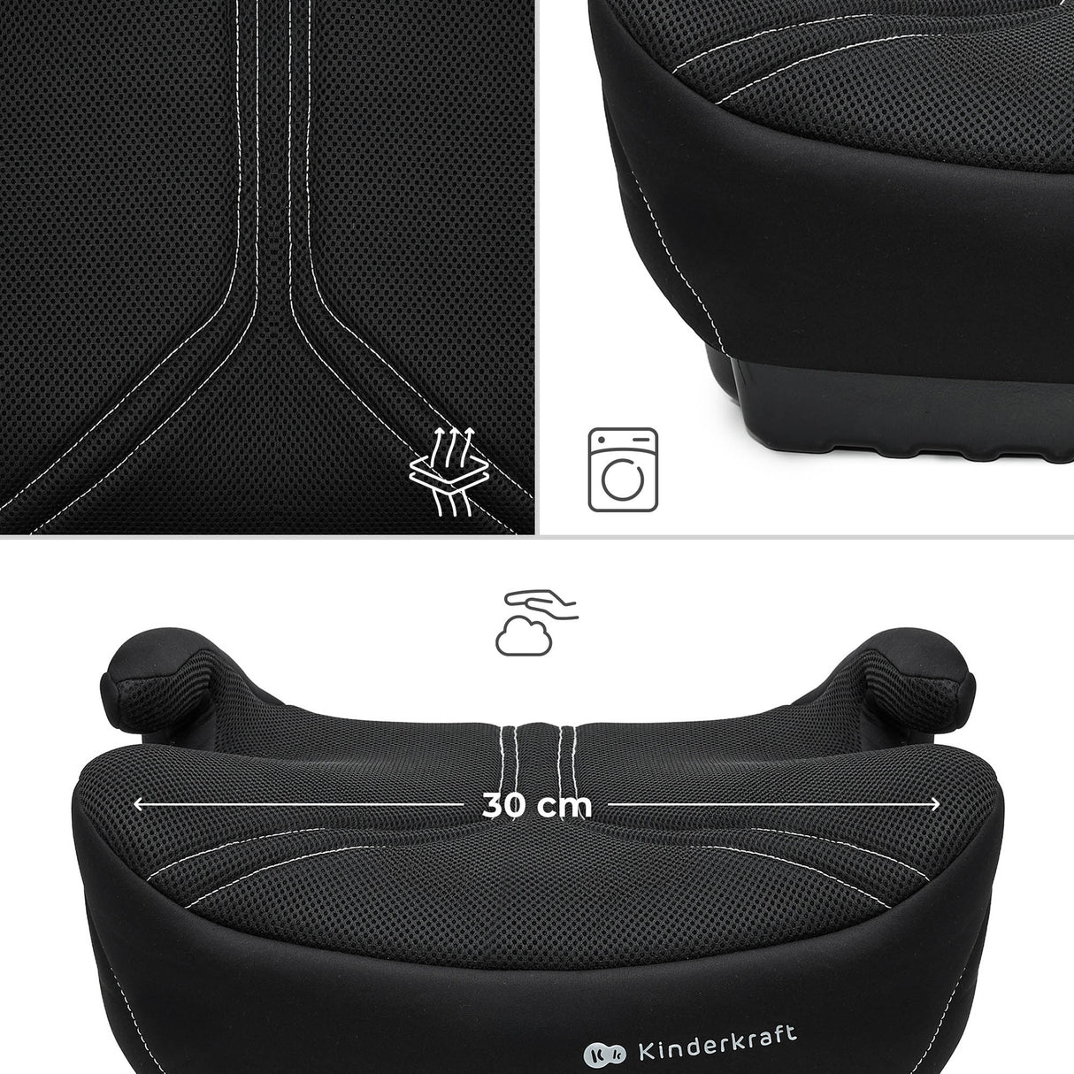 Fotelik Samochodowy Podstawka ISOFIX i-Size 125-150 cm Czarny Dla Dziecka