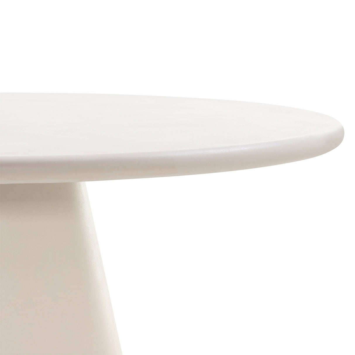Stół do Jadalni Okrągły Blat Nowoczesny Płyta MDF Mikrocement Ecru 120 cm