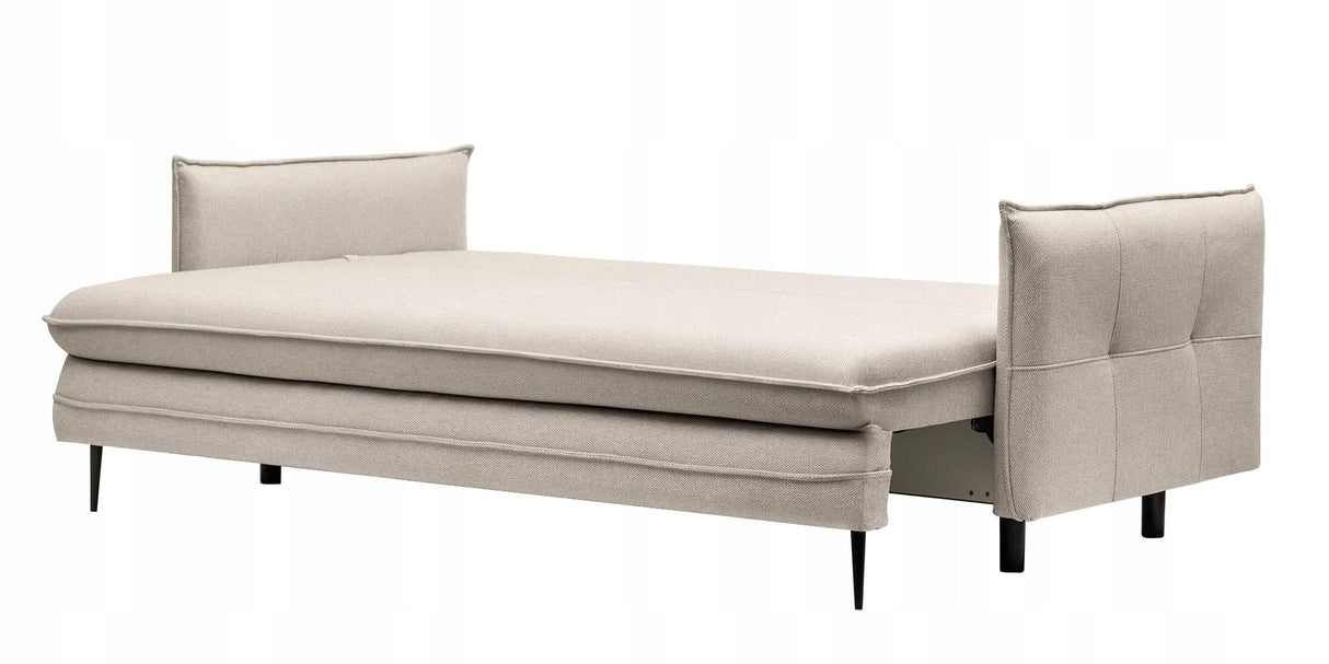 Sofa Rozkładana z Funkcją Spania i Pojemnikiem Beżowo-szara 218 x 105 cm