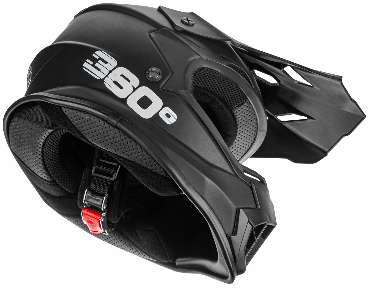 Kask Cross Enduro S Czerwony Quad MTB Homologacja EU Lekki Daszek