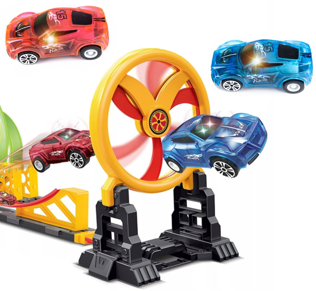 WYRZUTNIA SAMOCHODOWA TOR WYŚCIGOWY NAPĘD +2 AUTKA | PREZENT DZIECKA ŚWIĘTA
