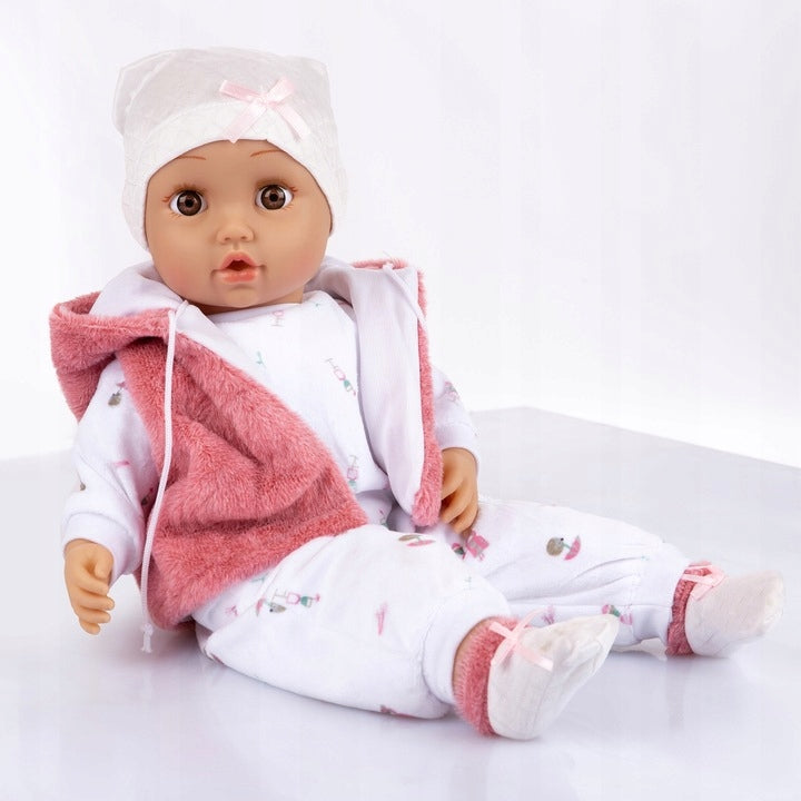 Wózek dla Lalek w Gwiazdki Spacerowy + Lalka Interaktywna 45 cm Zestaw Duży