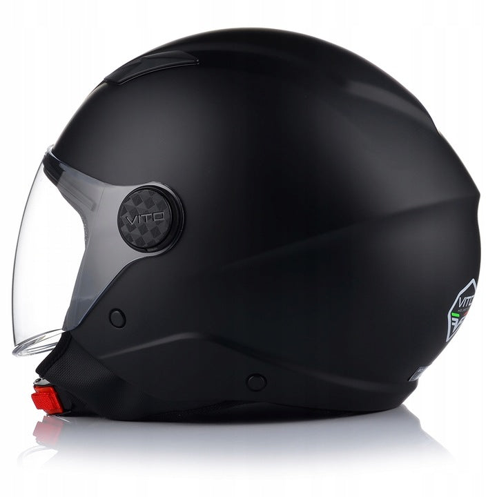 Kask Motocyklowy Otwarty CHOPPER Otwierany VITO UNO Czarny Mat M