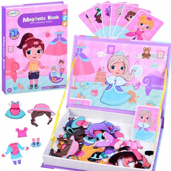 Układanka Magnetyczna Magnetyczne Ubranka dla Dziewczynki Puzzle Edukacyjne
