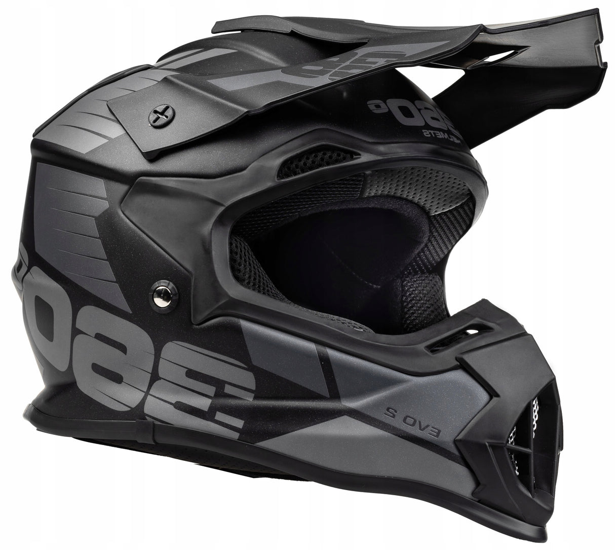 Kask Cross Enduro S EU Homologacja Lekki MTB Quad Rower Czarny Szary