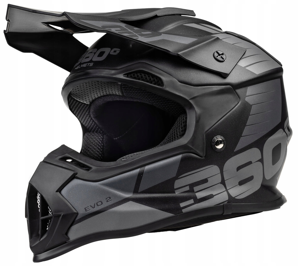 Kask Cross Enduro S EU Homologacja Lekki MTB Quad Rower Czarny Szary