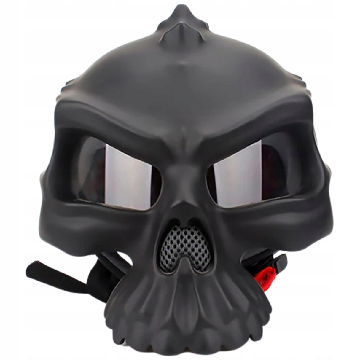 Kask Motocyklowy w Stylu Czaszki Unikalny Hełm Ochronny Pół Twarzy MAT M