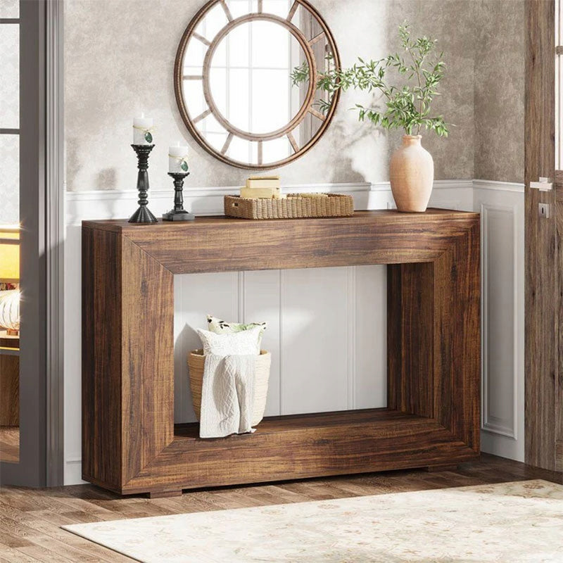 Stolik Konsolowy HOGA-JW0885X 122,5x29,8x81,8 cm Brązowy Solidny i Trwały