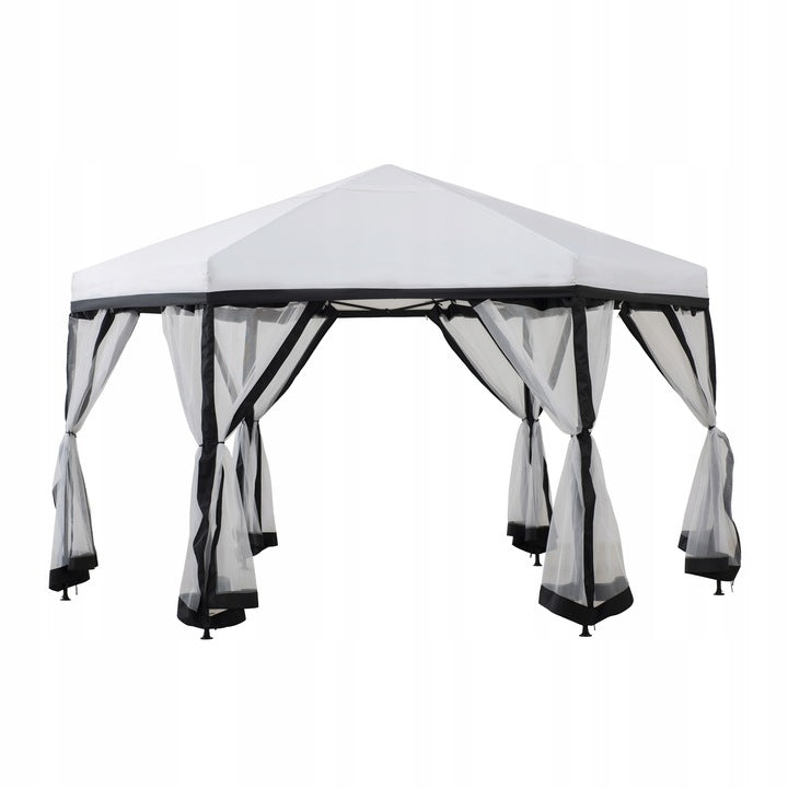 Pawilon Ogrodowy POP UP Ekspresowy Biały Rozkładany Metal 340 cm Namiot