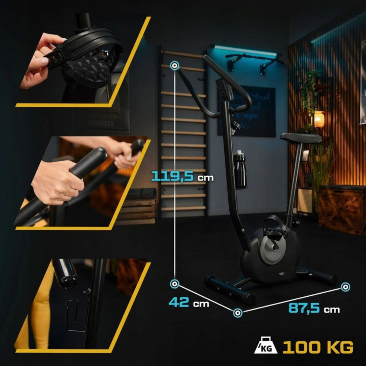 Rower Stacjonarny Treningowy do Ćwiczeń Rowerek Fitness Pionowy Mechaniczny