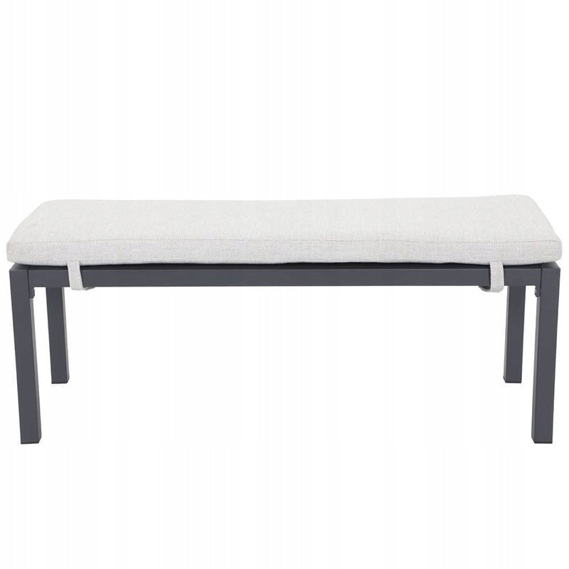 Ławka Ogrodowa Monti 120x45x41 cm Biały Czarny Lekka Aluminiowa Rama