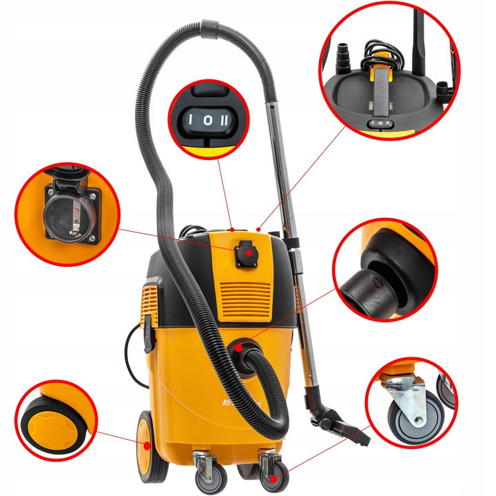 Odkurzacz Przemysłowy do Pyłu Gipsu 3600 W Z Automatycznym Otrząsaczem