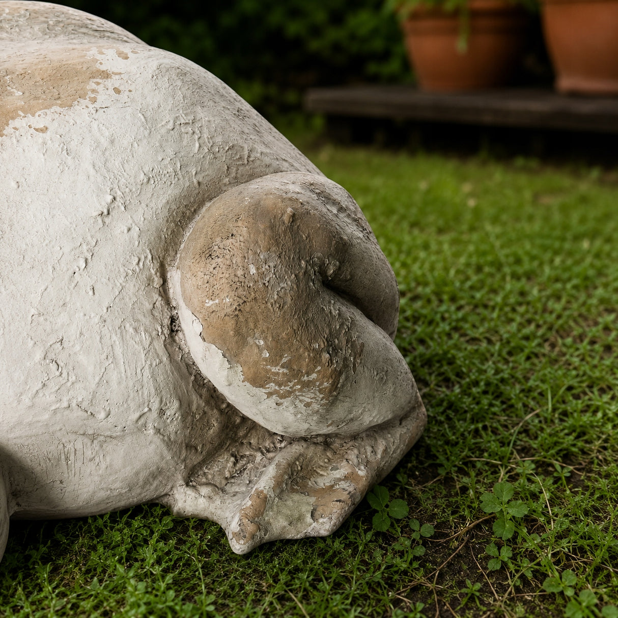 Figurka Ogrodowa Dekoracyjna do Ogrodu Wnętrza Ozdobna Żaba Beżowa 4kg