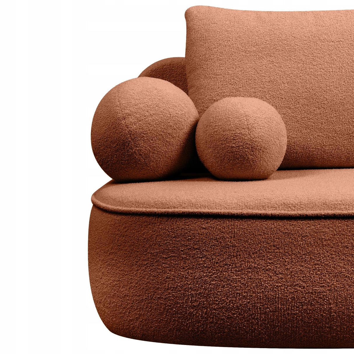 Sofa Zaokrąglony Kształt z Funkcją Spania Pojemnikiem Miedziana 212x100