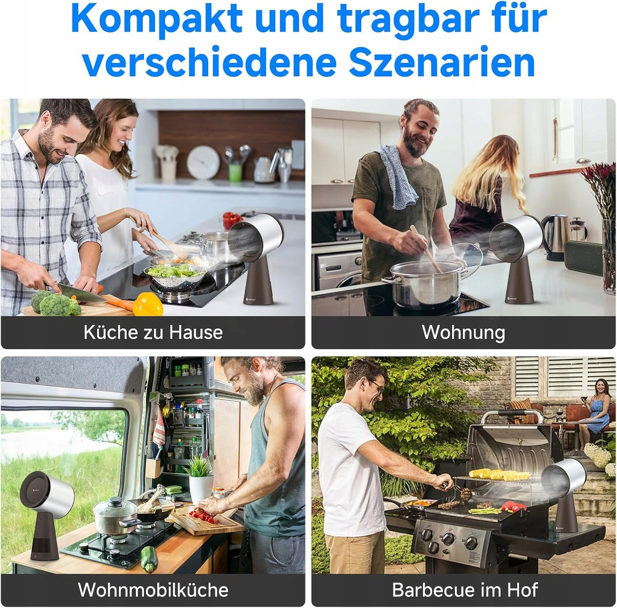 Okap Kuchenny Mobilny Mini na Biurko do Kampera Domku Letniskowego Brązowy