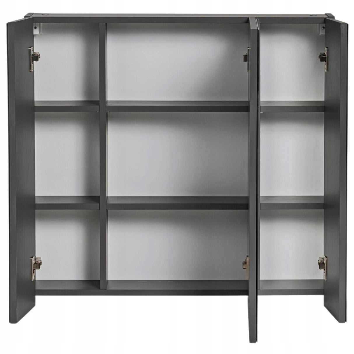 Szafka Łazienkowa z Lustrem Płyta Laminowana Cichy Domyk Szara 75x80x16 cm