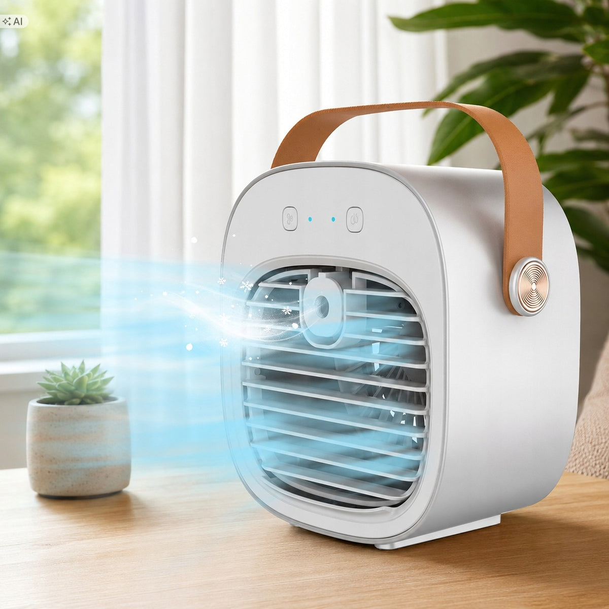 Mini Klimatyzator Chłodnica Powietrza Przenośna Nawilżacz Wentylator Biały