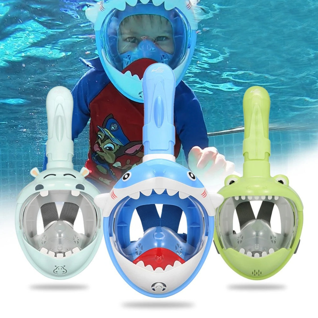 Maska do Nurkowania Snorkelingu na Całą Twarz Okulary dla Dzieci Różowa