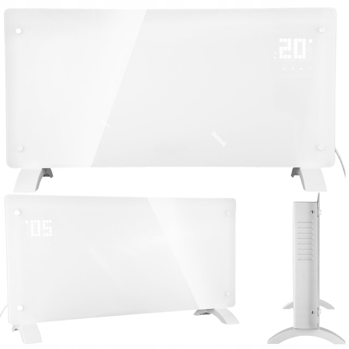 Grzejnik Elektryczny Konwektorowy Szklany WiFi 2000W Termostat IP24