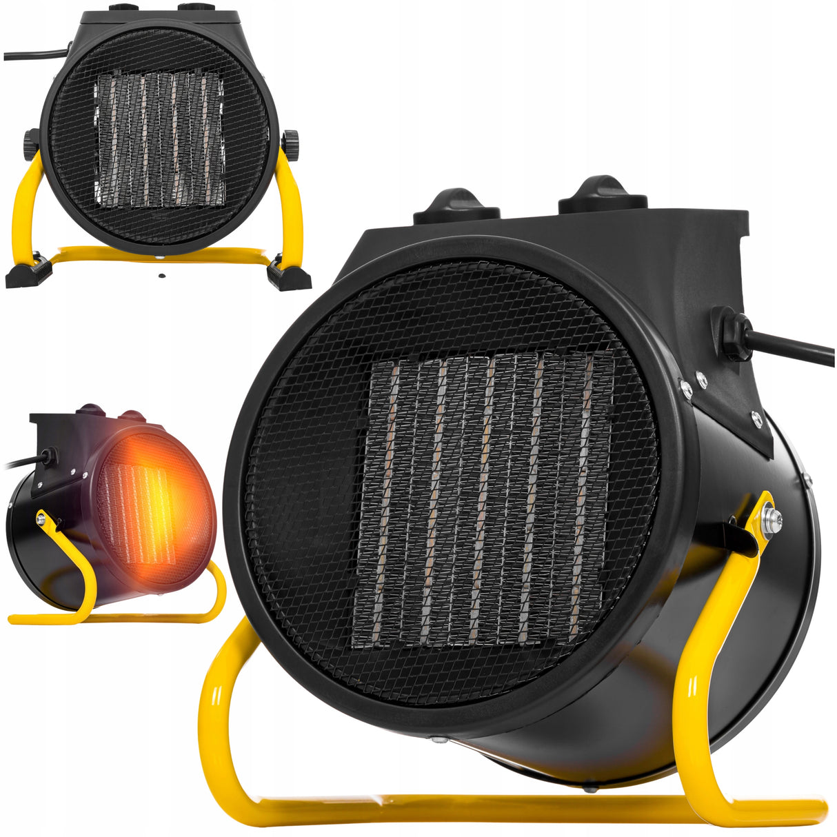 Grzejnik Elektryczny Farelka Dmuchawa Nagrzewnica Termostat 3000W Czarna