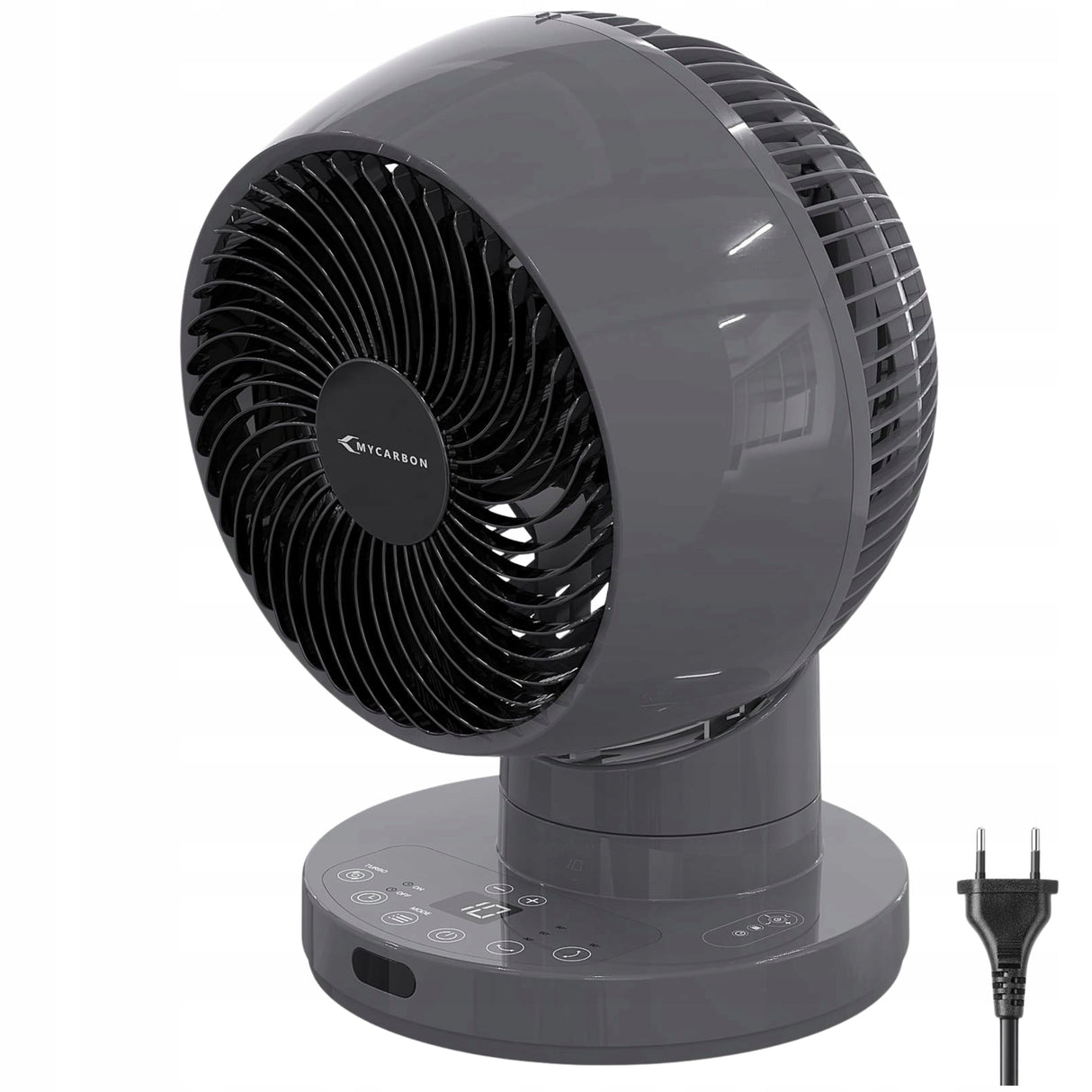 Wentylator Biurkowy Oscylacja 3D Chłodzenie Ultra Cichy Czarny MYCARBON