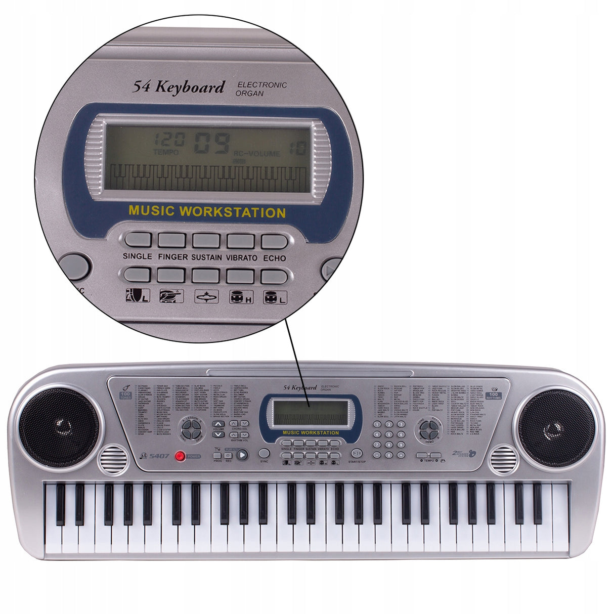 Keyboard Pianinko z Mikrofonem Organy 54 Klawisze do Grania Wyświetlacz Led