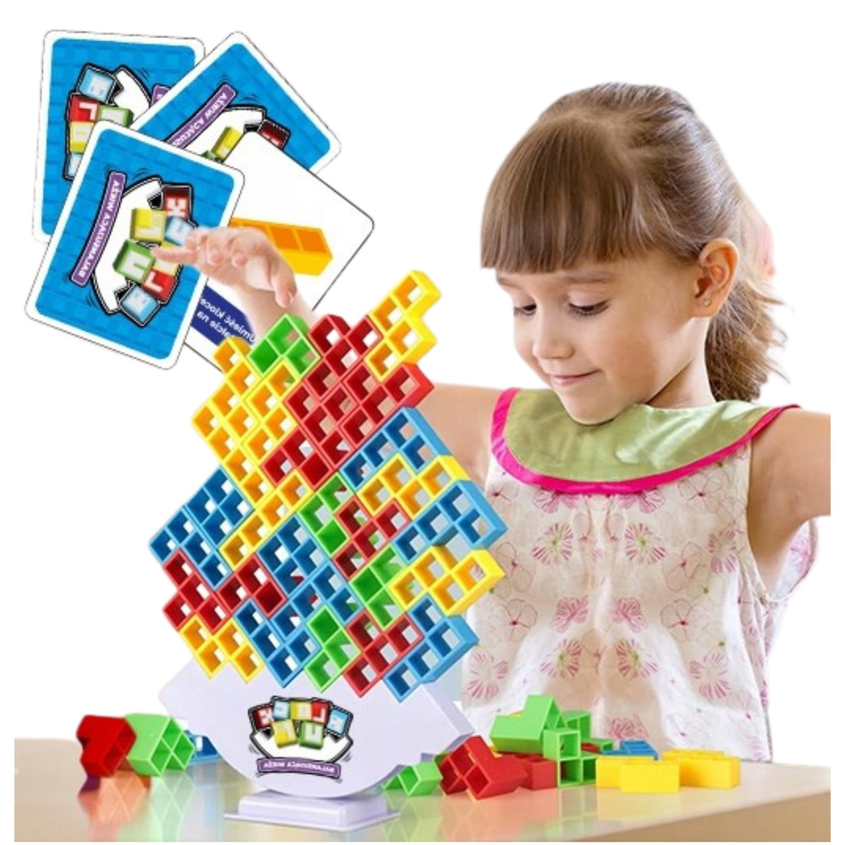 Gra Zręcznościowa Balansująca Układanka Tetris Duży Zestaw Wieża Ruchoma