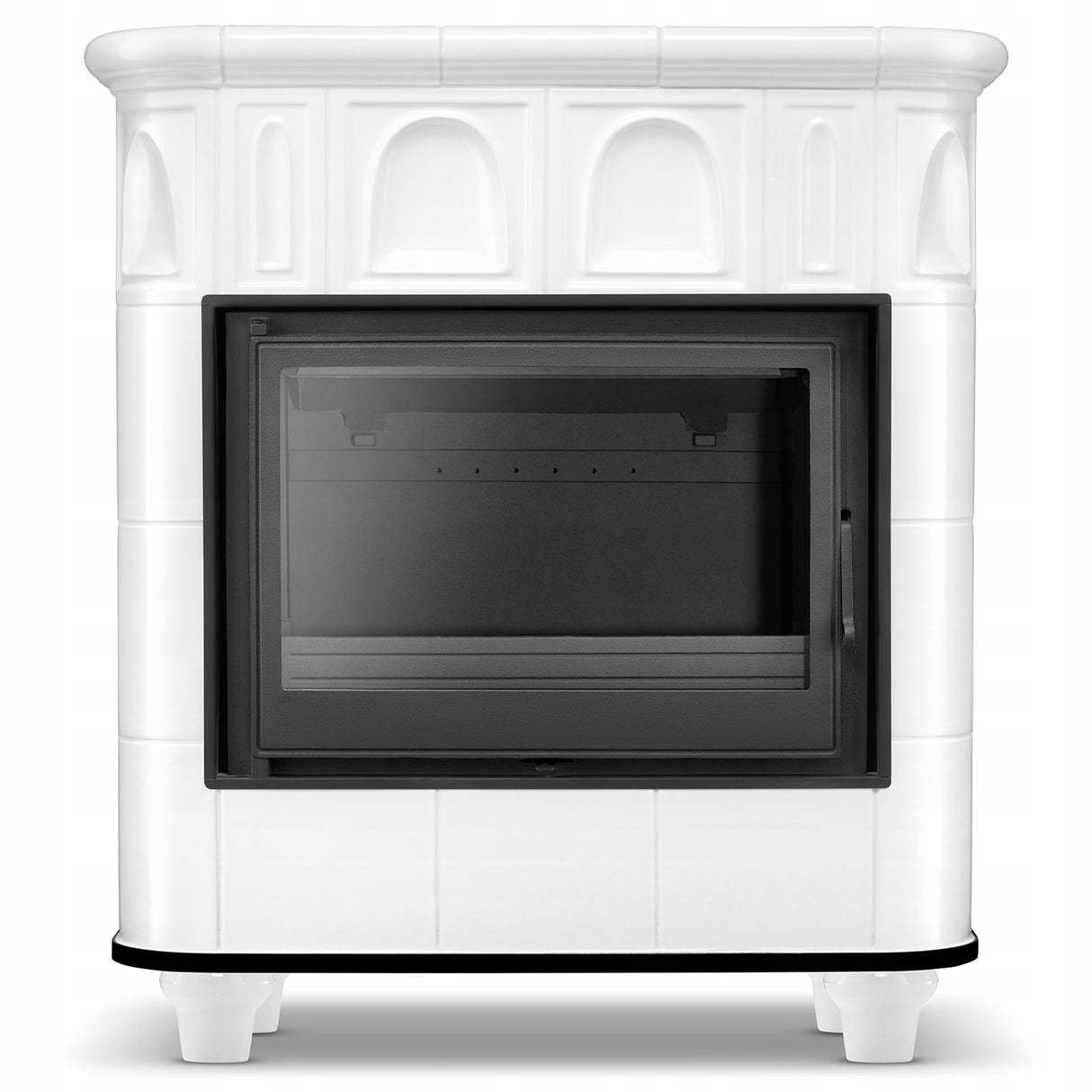 Piecyk Kaflowy Kominek Żeliwny Piec Biały 13 kW Koza Ceramiczny