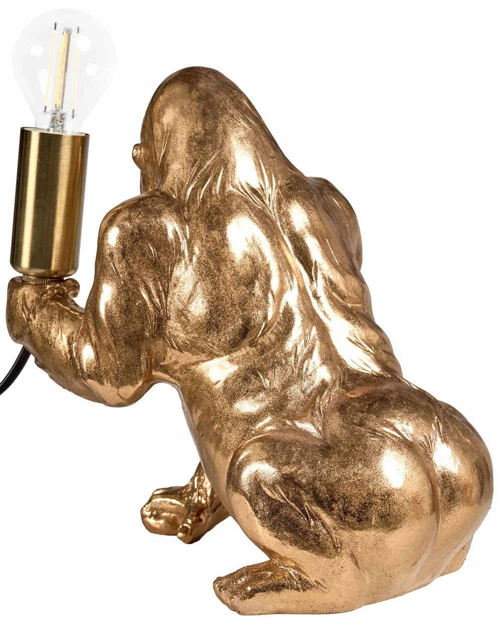 Lampa Goryl Harambe Złota Stołowa Unikatowa Mosiądz 21 cm Funkcjonalna