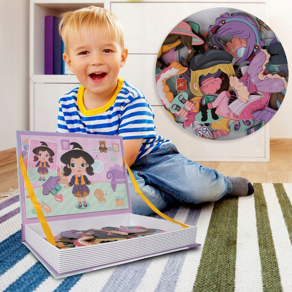 Układanka Magnetyczna Magnetyczne Ubranka dla Dziewczynki Puzzle Edukacyjne