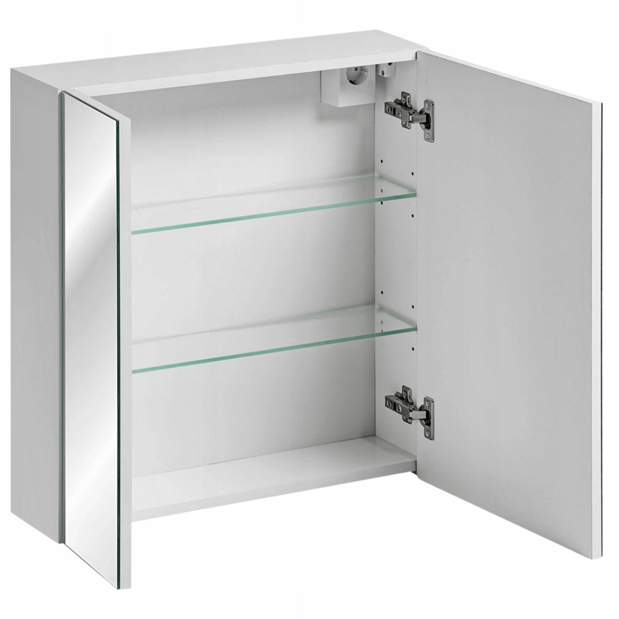 Szafka z Lustrem Płyta Laminowana Biała Łazienkowa 60 x 65 x 16,8 cm