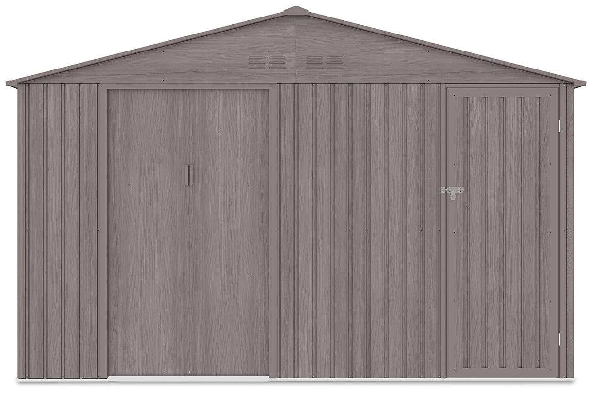 Domek Ogrodowy Metalowy Stalowy Ocynk 194x340 cm Schowek na Narzędzia POVES