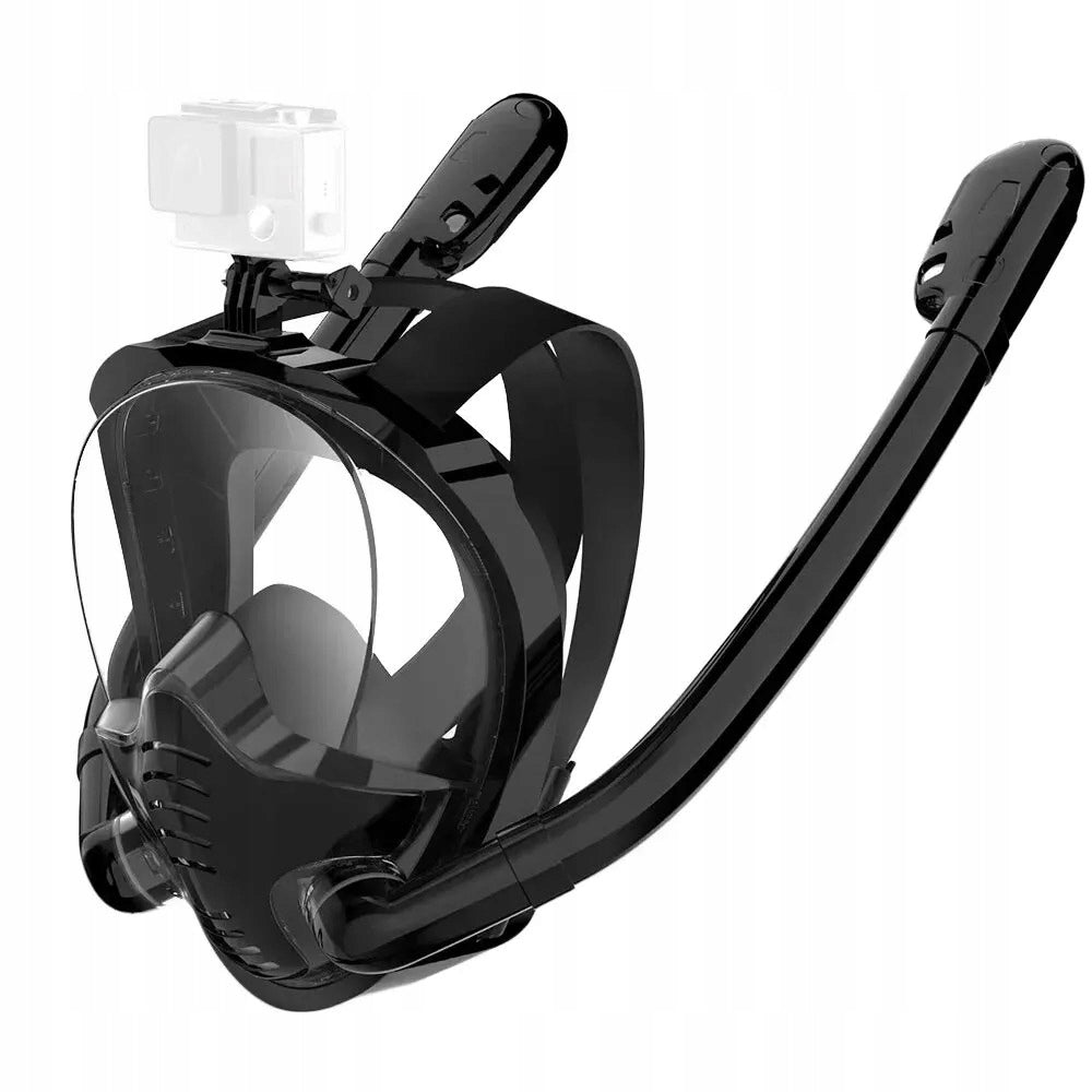 Maska do Snorkelingu Nurkowania Pełno-twarzowa z Dwoma Rurkami Rozmiar L/XL