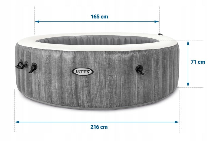 Basen z Hydromasażem 6 osobowy Nadmuchiwany Okrągły 1098 l 216x71cm POVES