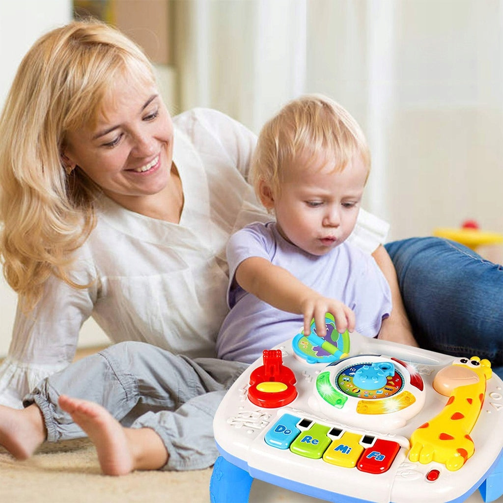Stolik Edukacyjny Żyrafa Stoliczek Panel Muzyczny Żyrafka 2w1 Interaktywny