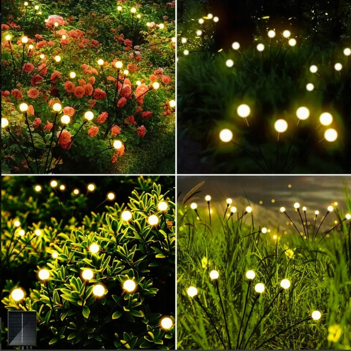 LAMPA OGRODOWA SOLARNA KULKI LED WBIJANA Z CZUJNIKIEM OZDOBA KULECZKI 2 Szt