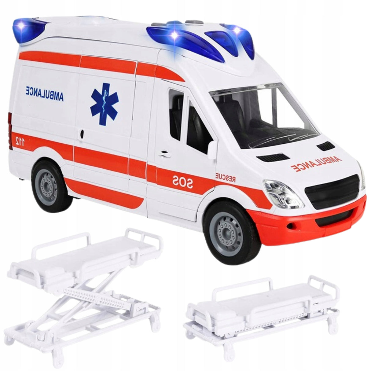 Ambulans Karetka Pogotowie 1:16 z Efektami Dźwiękowymi i Świetlnymi