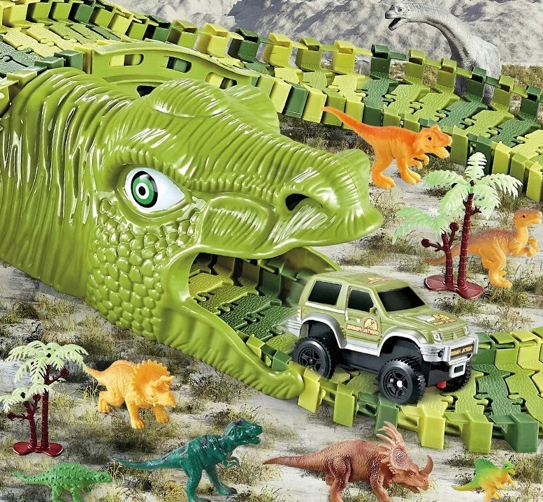 MEGA DUŻY TOR AUTO WYŚCIGOWY DINOZAUR PARK 140 el.