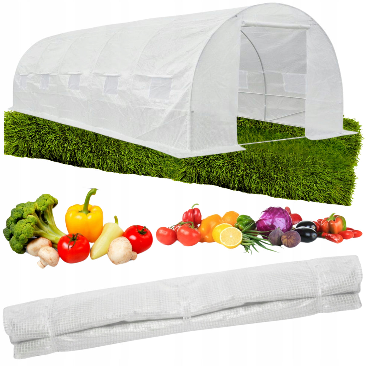 FOLIA ZAMIENNA Do Tunelu Tunel Foliowy Ogrodowy 24 m² 3x8x2m | WZMOCNIONA