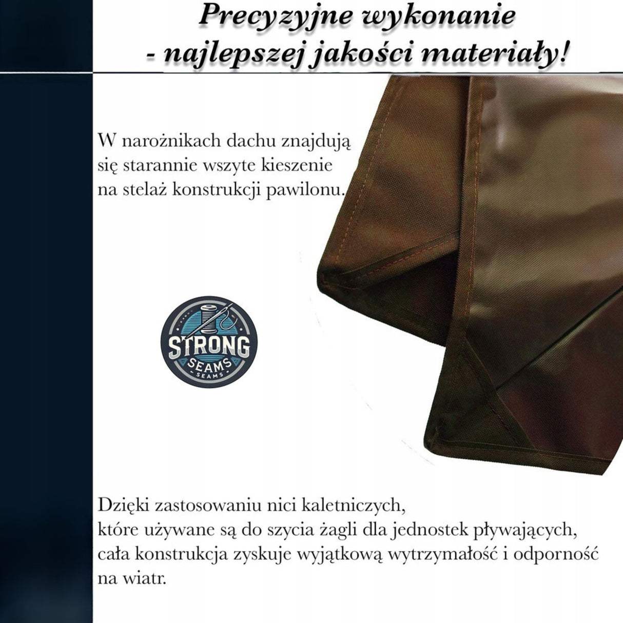 Dach Pawilon Poszycie Wodoodporny M5 4x3m z Kominem do Cyrkulacji Brązowy