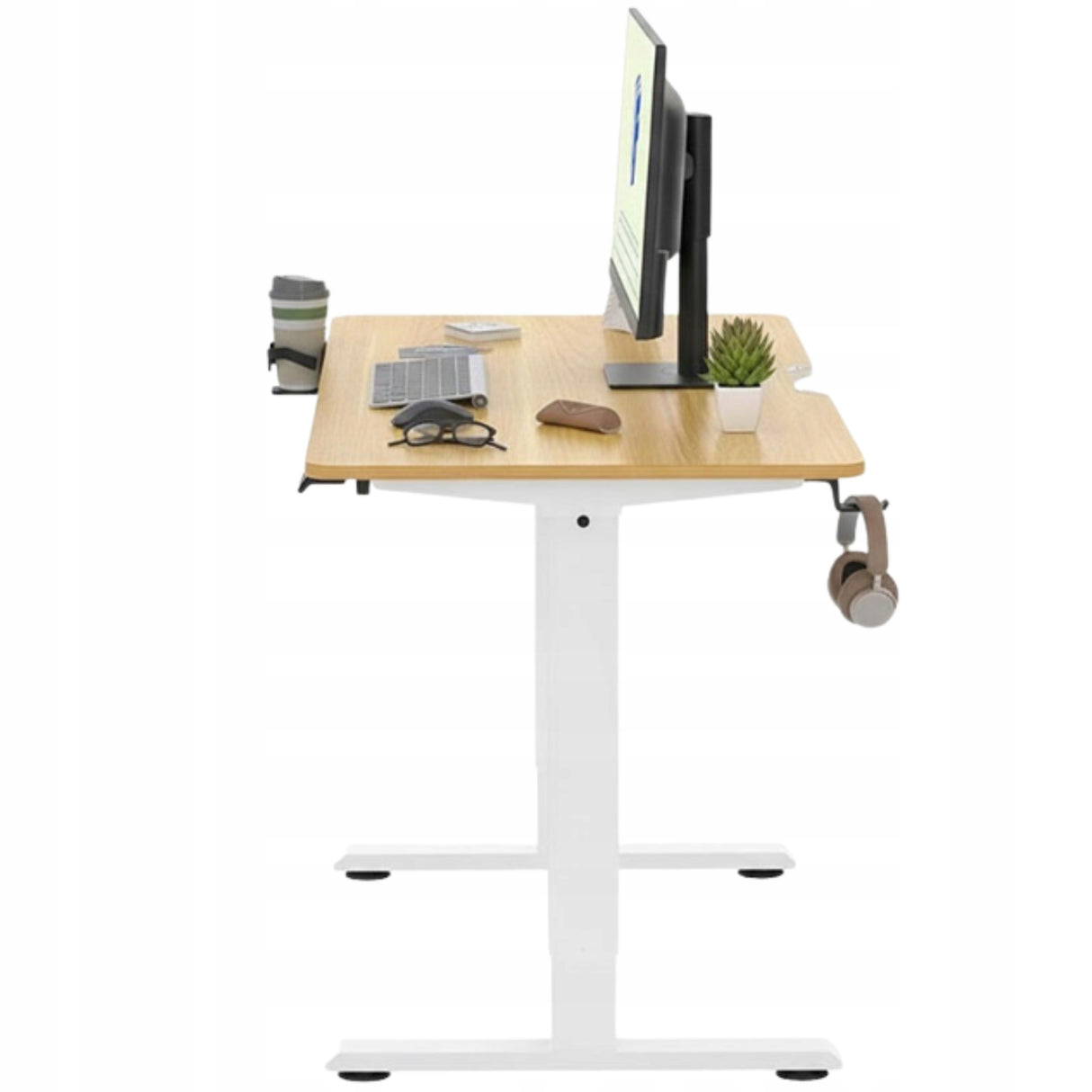 Stół z Regulacją Wysokości 110x54 cm Klon / Biały QE1M-1154-EUV1 Regulowane