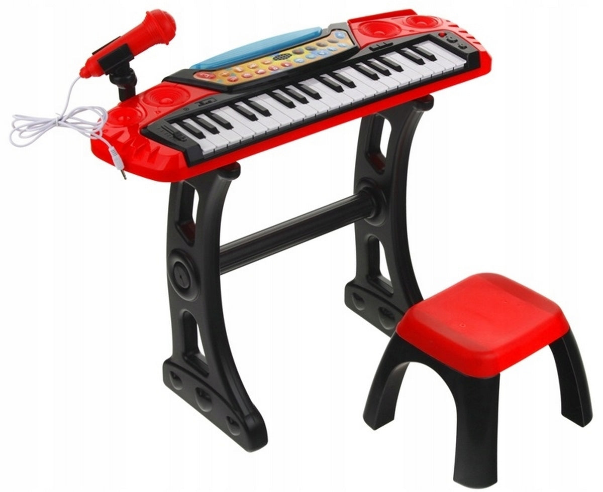 Keyboard Organki Pianinko dla Dzieci Mikrofon Stołek Nagrywanie MP3 Statyw