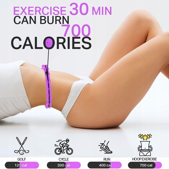 Hula Hoop Z Obciążeniem Fitness Składane 24 Elementy Fioletowe Regulowane