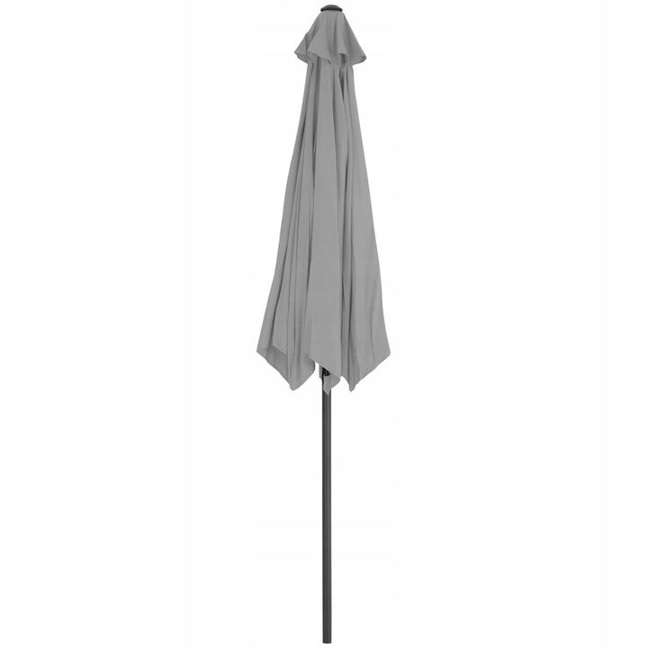 Okrągły Parasol Ogrodowy Balkonowy Uchylny Duży Z Korbką Śr.300Cm Szary