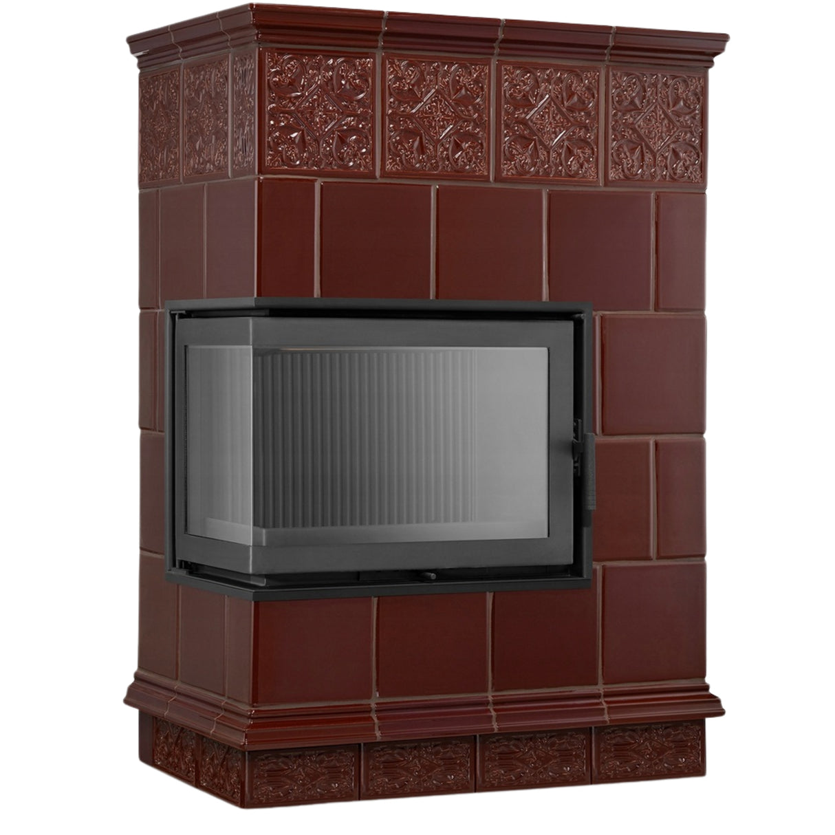 Piec Kominek Koza Ceramiczny Kaflowy Narożny 14kW Brąz Obudowa Kominkowa