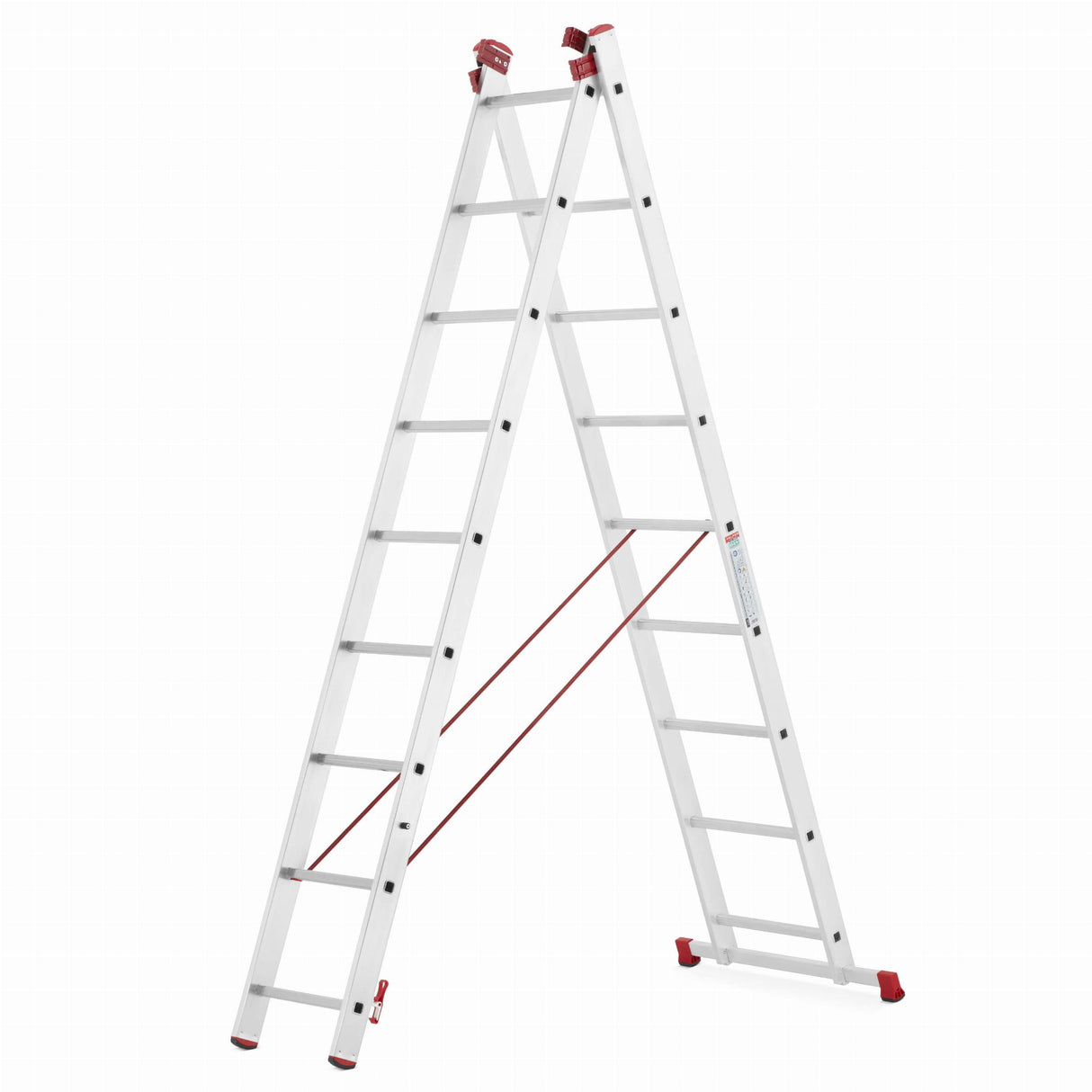 Drabina aluminiowa 3x9 WIELOFUNKCYJNA na schody Pro 5,69m 150kg + GRATIS