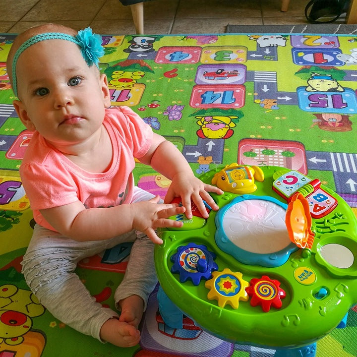 Stolik Interaktywny Edukacyjny Panel Muzyczny Pianinko Koła Zębate Bębenek