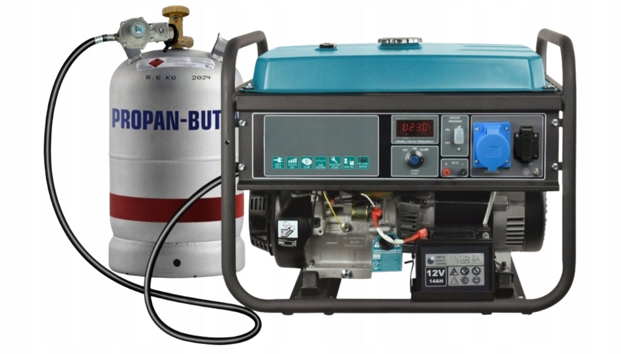 Agregat Prądotwórczy Jednofazowy DUAL FUEL LPG Benzyna 230V 5,5kW AVR