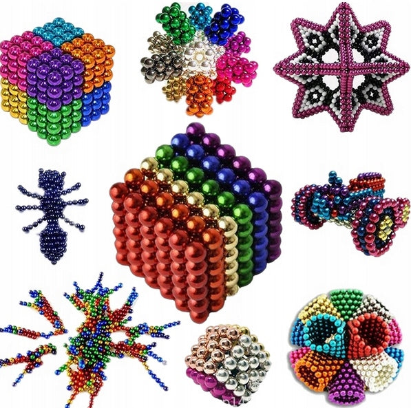 Kulki Magnetyczne Tęczowe Klocki Kolorowe 216 3mm na Prezent dla Dzieci