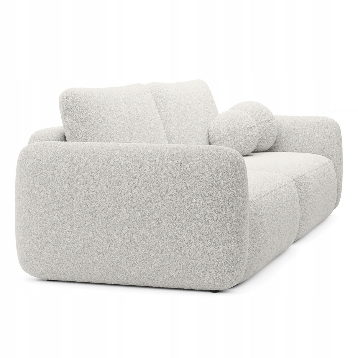 Sofa Rozkładana z Funkcją Spania Pojemnikiem Ecru 238x103cm Tkanina